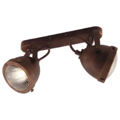 Applique 2 Punti Luce Faretti Orientabili Lampada da Parete per Interno