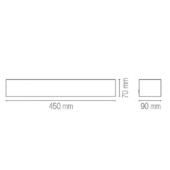 Applique Rettangolare Lampada a Muro Verniciabile Luce da Parete Intec