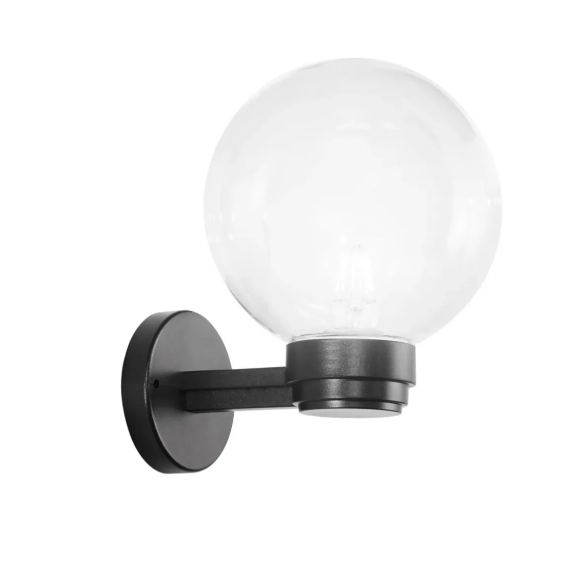 Applique Sfera Trasparente 20 cm in Plastica a Parete Luce da Esterno