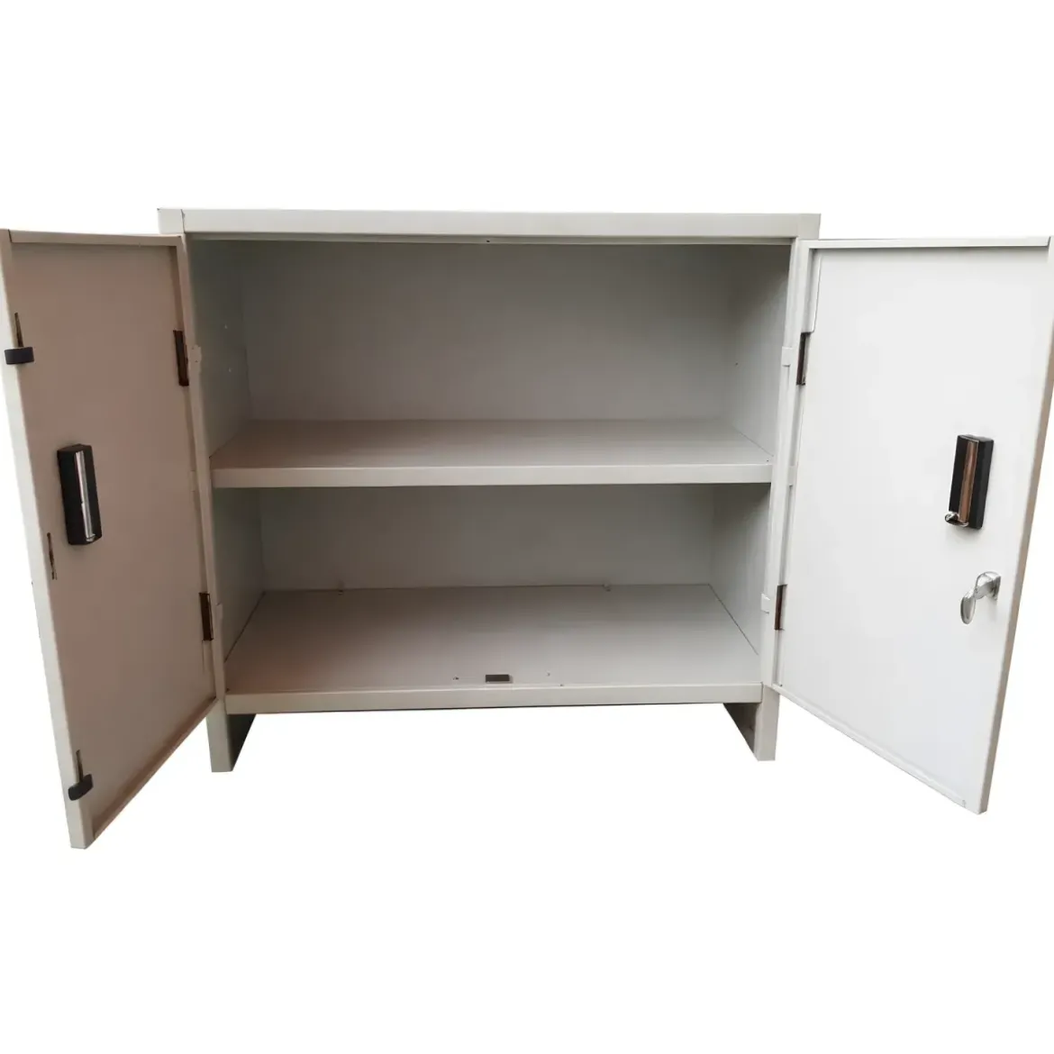 Armadietto Basso in Acciaio con 80x80cm 2 Ante Ripiano Interno