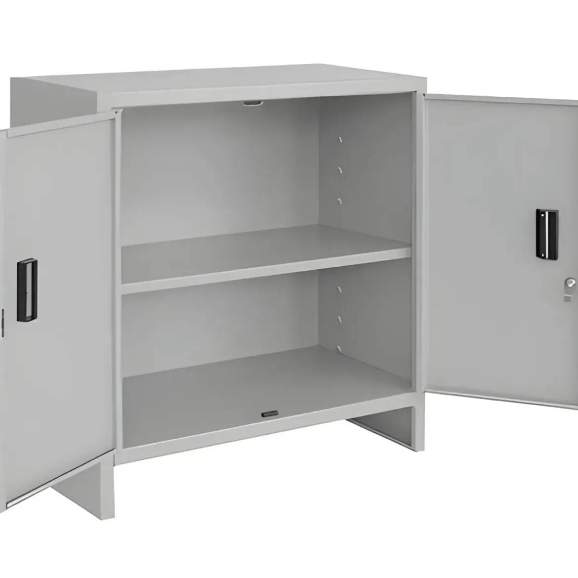 Armadietto Basso in Acciaio con 80x80cm 2 Ante Ripiano Interno
