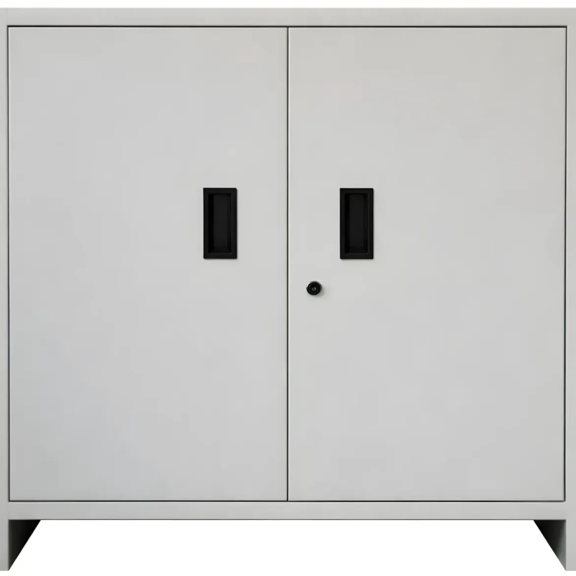 Armadietto Basso in Acciaio con 80x80cm 2 Ante Ripiano Interno