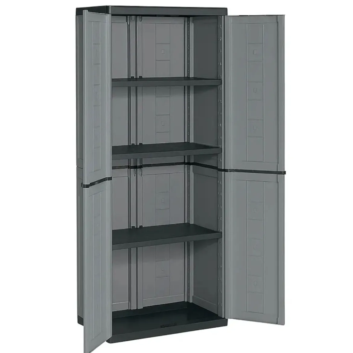 Armadietto in Resina Alto da Esterno Grigio con 2 Ante 68x39x166 cm