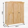 Armadio a 3 Ante in Legno Appendiabiti Mobile Camera da Letto Cabina Guardaroba