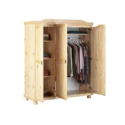 Armadio a 3 Ante in Legno Appendiabiti Mobile Camera da Letto Cabina Guardaroba