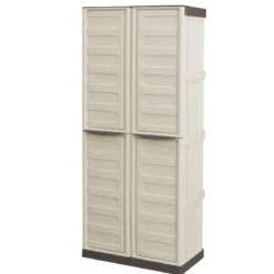 Armadio Alto Porta scope per Esterno Terrazzo Tuttopiani Mobile Ripiani Resina
