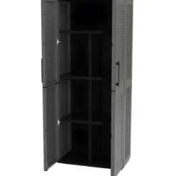 Armadio Alto 68x37x163 cm da Esterno e Interno 3 Ripiani Regolabili
