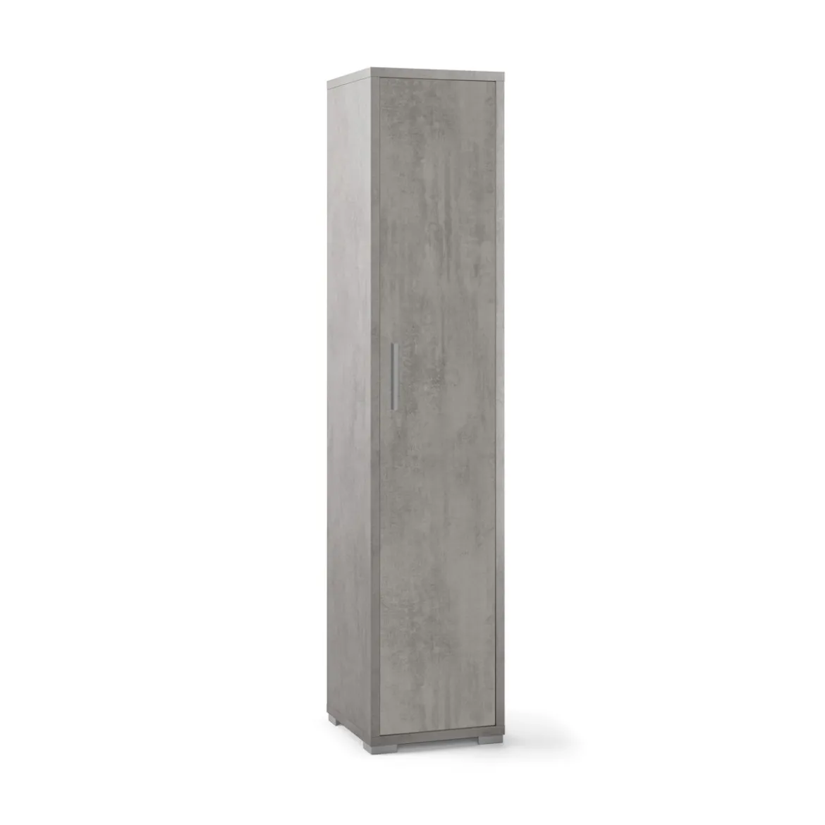 Armadio 1 Anta 200 Grigio Beton da Ufficio Mobile con Ripiani a Colonna da Bagno