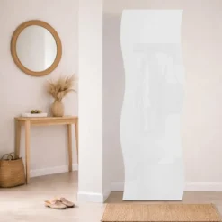 Armadio 1 Anta 190 Mobile con Mensole Design Originale Bianco per Ingresso