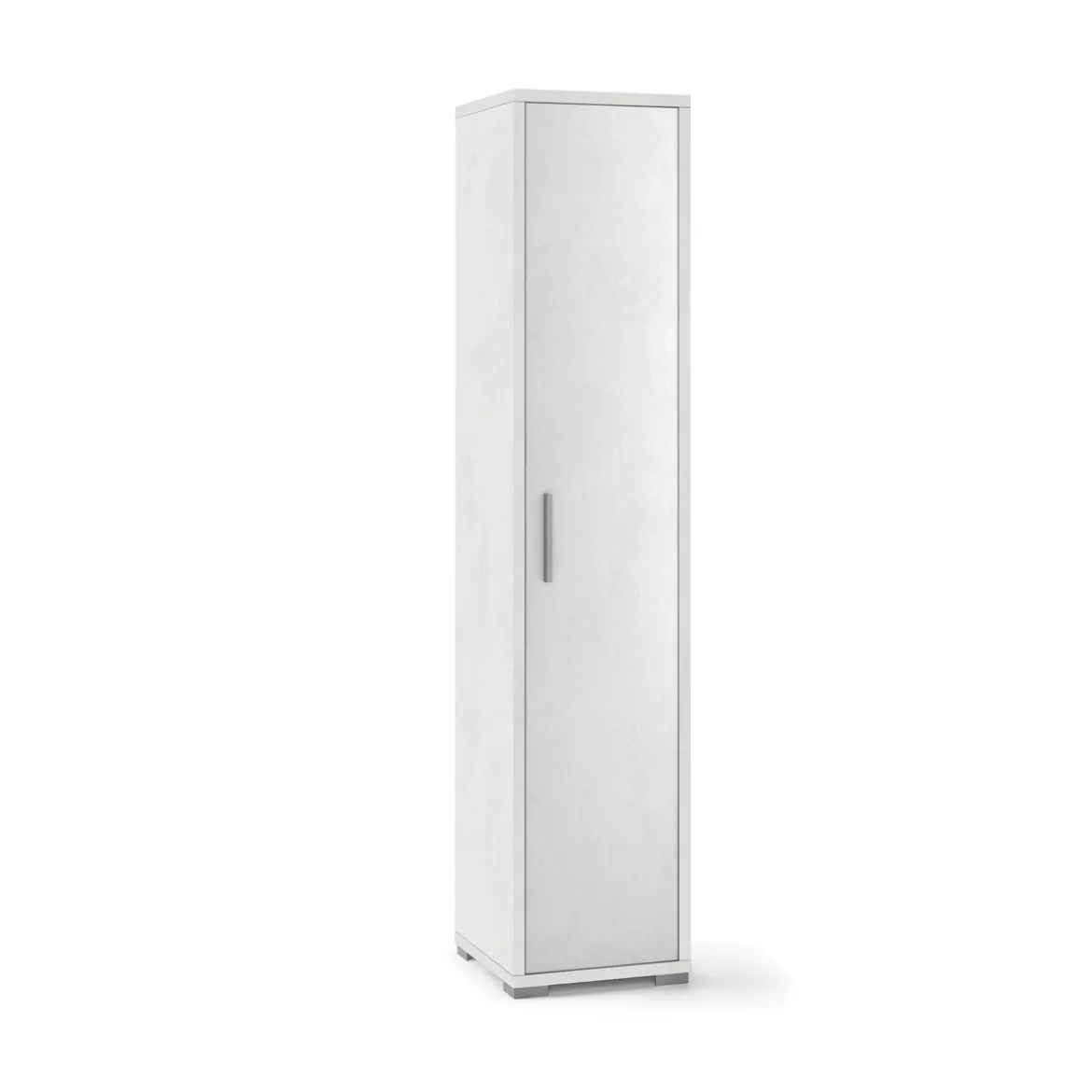 Armadio 1 Anta 200 Ossido Bianco Ufficio Mobile con Ripiani a Colonna da Bagno