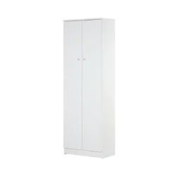 Armadio 2 Ante 180 Bianco con Ripiani Guardaroba Mobile da Ingresso per Ufficio