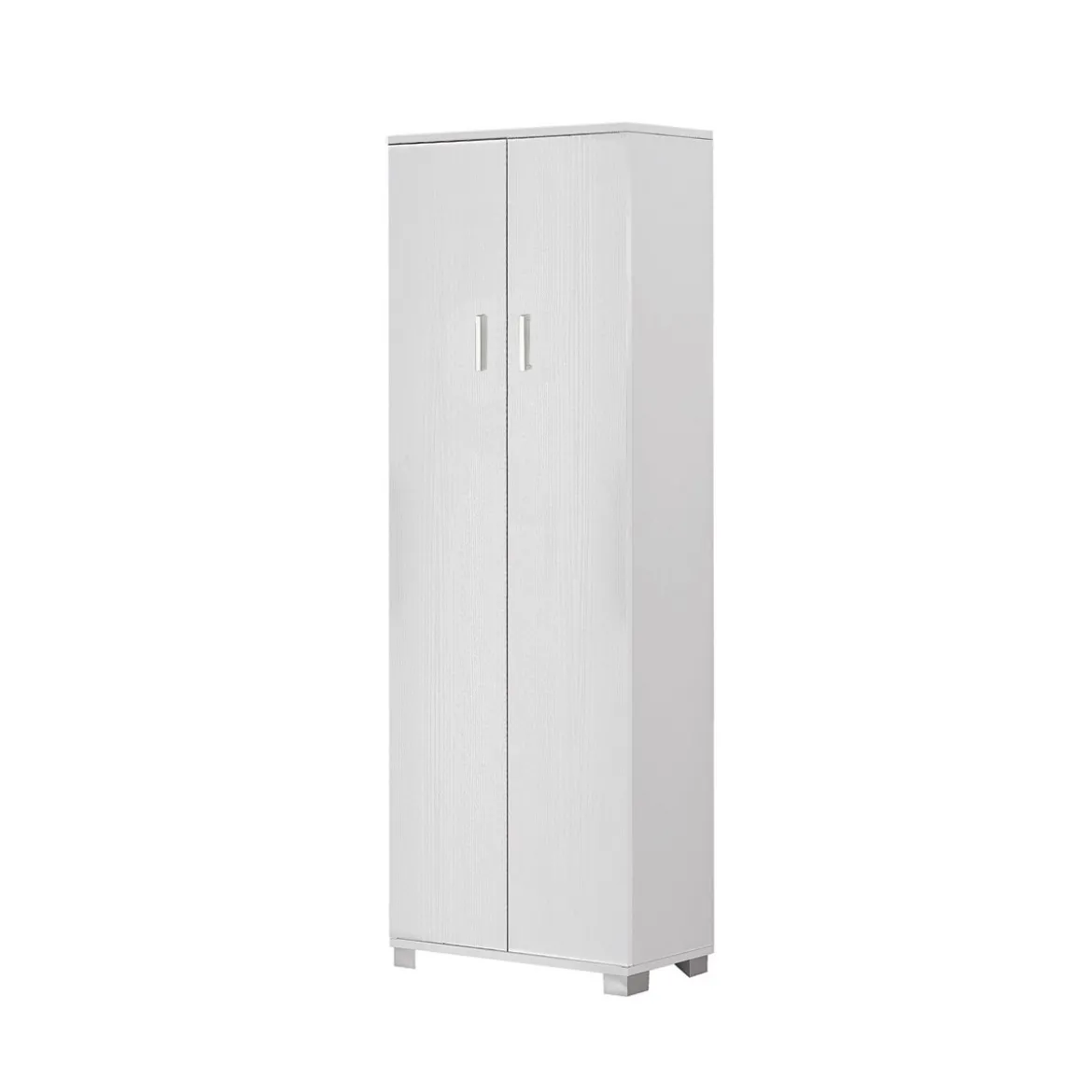 Armadio 180 2 Ante Bianco Mobile con Ripiani da Ufficio Camera Letto Cameretta