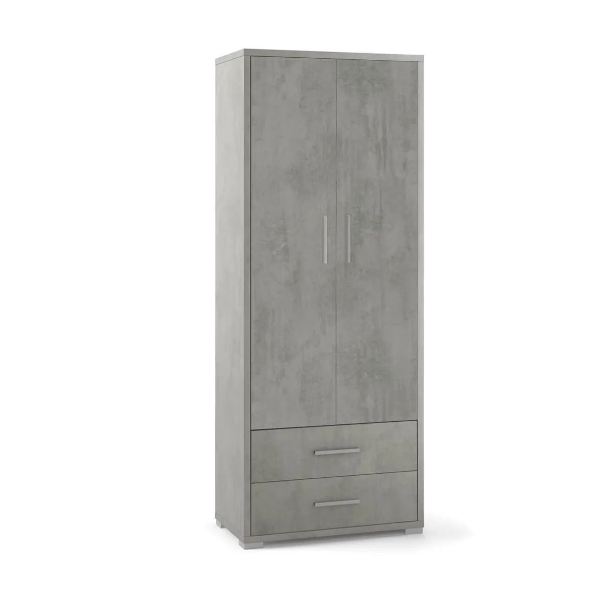 Armadio 2 Ante con Cassetti Grigio Multiuso Ripiani Ufficio Mobile Camera Bimbi