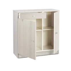 Armadio 2 Ante con Cassetto 80 Bianco Mobile Multiuso Ingresso Mobiletto Bagno