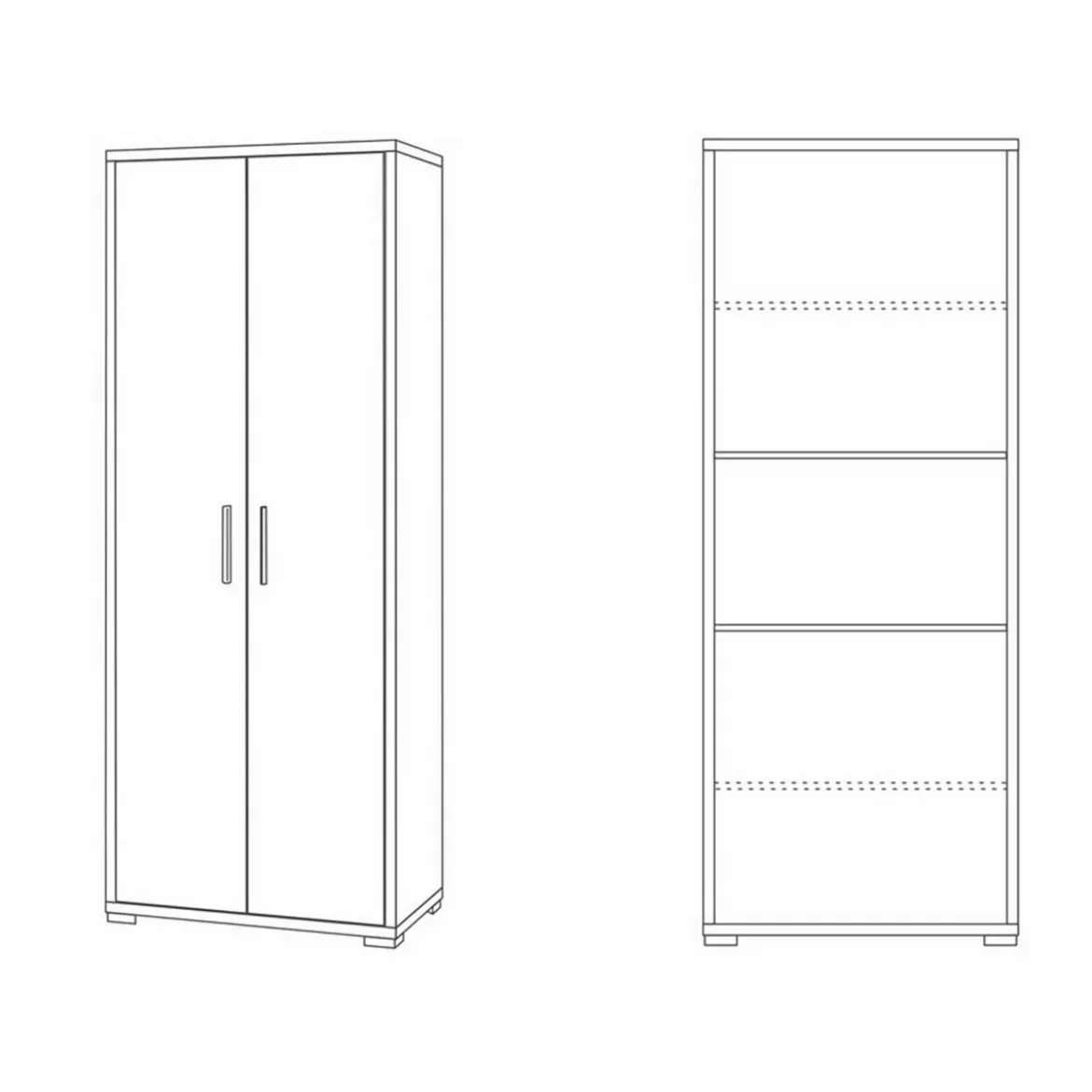 Armadio 2 Ante Noce 180 cm Ufficio Mobile Ripiani Scaffali Cameretta