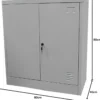 Armadio Basso 2 Ante 80 cm in Lamiera Acciaio Armadietto con Ripiano