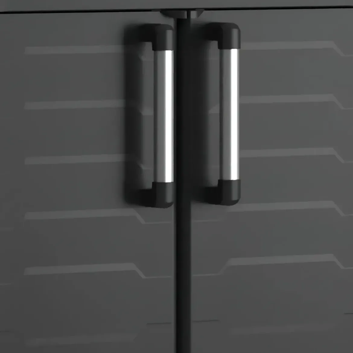 Armadio Basso Garage Keter 2 Ripiani Compatto Nero Balcone Resistente da Esterno