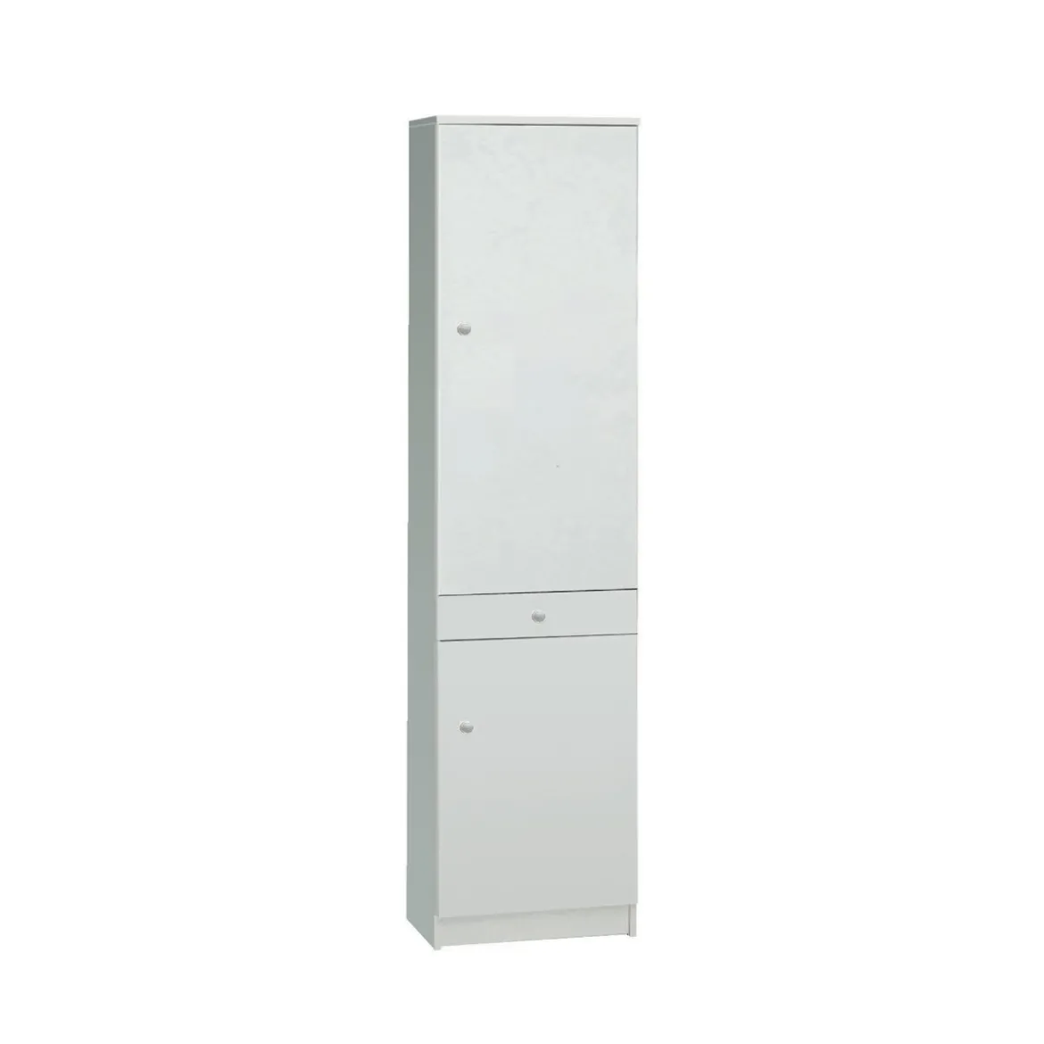 Armadio 180 Bianco 2 Ante con Cassetto Mobile Alto con Ripiani Colonna da Bagno