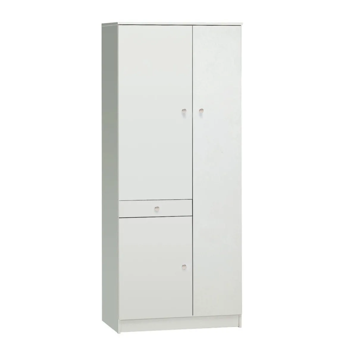 Armadio 180 Bianco 3 Ante Mobile Scarpiera Porta Scope con Ripiani
