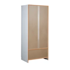 Armadio Bianco 180 h 2 Ante con 2 Cassetti Appendiabiti Mobile Camera da Letto