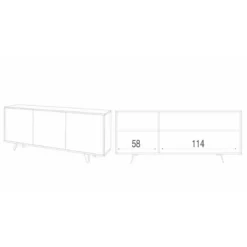 Armadio Bianco Lucido Soggiorno Buffet 3 Ante Madia Credenza Contenitore