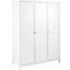 Armadio Camera da Letto 3 Ante Asta Appendiabiti Ripiani Bianco