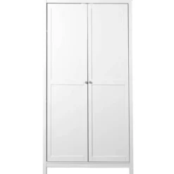 Armadio Camera da Letto 2 Ante con Asta Appendiabiti Legno Bianco
