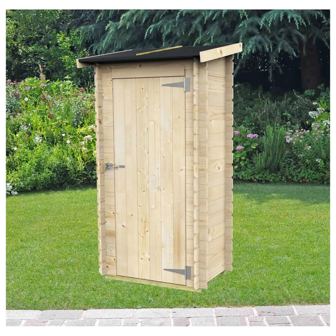 Armadio Casetta in Legno con Pavimento Ripostiglio Attrezzi da Giardino Balcone