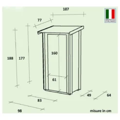 Armadio Casetta in Legno con Pavimento Ripostiglio Attrezzi da Giardino Balcone
