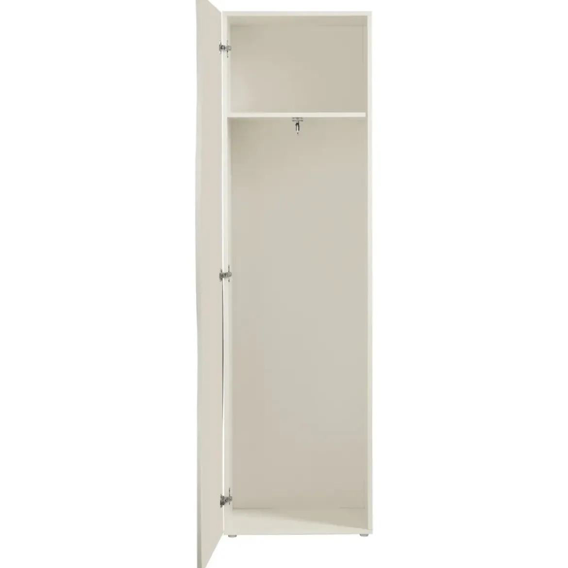 Armadio con 1 Anta Battente e Asta Appendiabiti Beige Cachemire