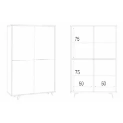 Armadio Credenza Madia Ripiani 4 Ante Soggiorno Bianco Mobile Ingresso