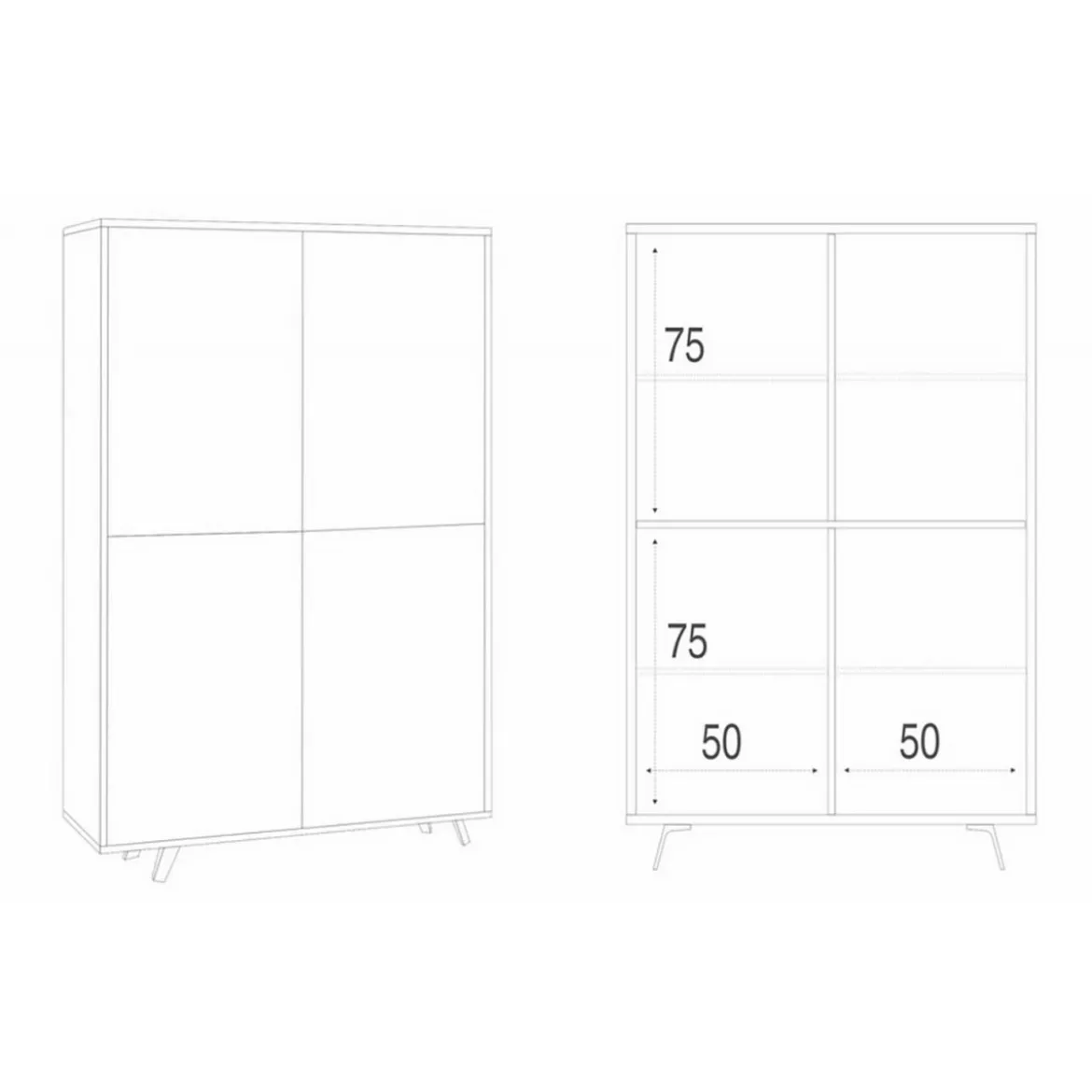 Armadio Credenza Madia Ripiani 4 Ante Soggiorno Bianco Mobile Ingresso