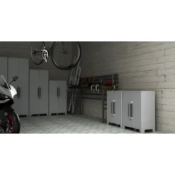 Armadio da Esterno 2 Ante in Pvc Resina Tuttopiani con Ripiano Mobile Modulare