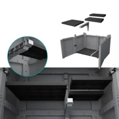 Armadio da Esterno 2 Ante in Pvc Resina Tuttopiani con Ripiano Mobile Modulare