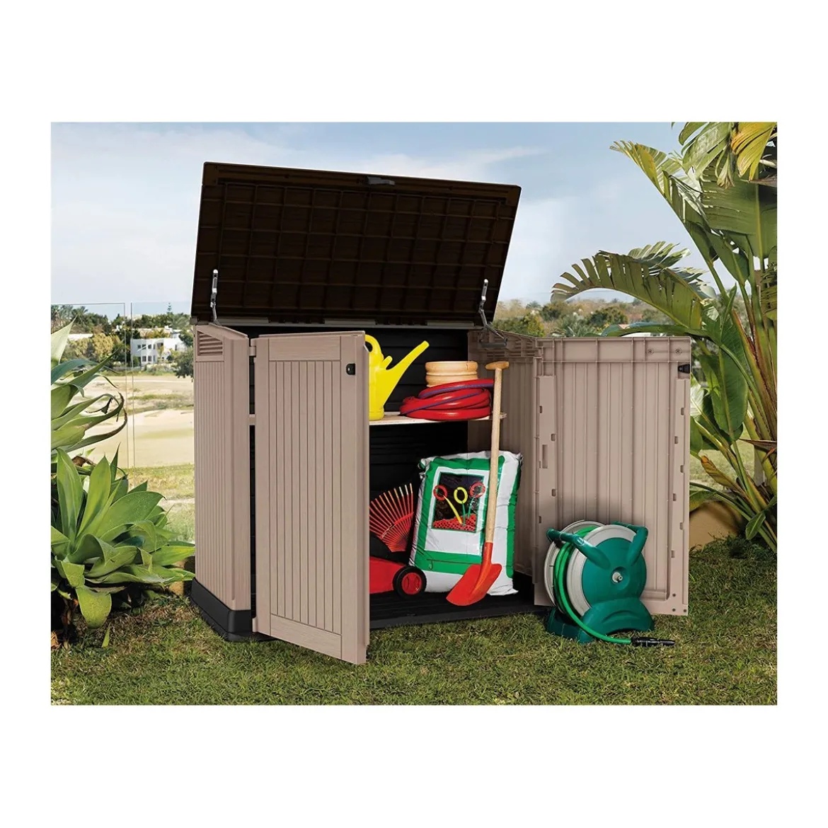 Armadio da Esterno Porta Attrezzi Keter Box Giardino in Resina Mobile Pavimento