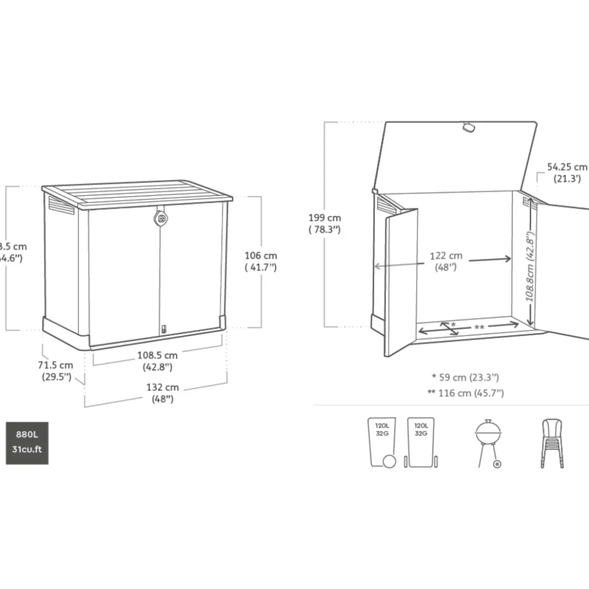 Armadio da Esterno Porta Attrezzi Keter Box Giardino in Resina Mobile Pavimento