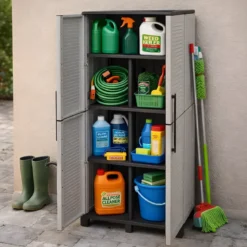 Armadio da Esterno Portascope 68x37x169 cm Ripiani Regolabili