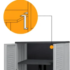 Armadio da Esterno Portascope 68x37x169 cm Ripiani Regolabili