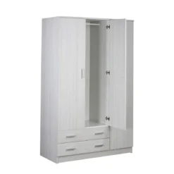 Armadio 180 h 3 Ante con 2 Cassetti Appendiabiti Mobile Cabina Camera da Letto