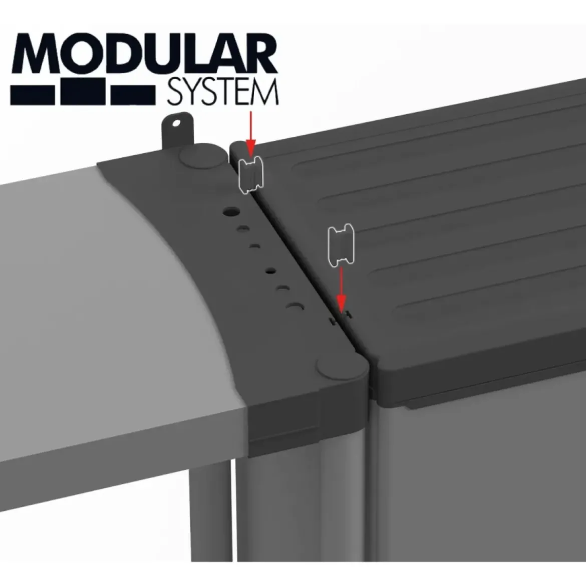 Armadio in PVC per Esterno Modulare con Ripiani da Balcone Giardino
