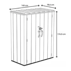 Armadio in Resina per Esterno Ricovero Attrezzi da Giardino Mobile Box Terrazzo