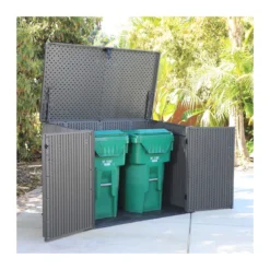 Armadio in Resina per Esterno Bidoni Rifiuti Biciclette Legna da Giardino Box