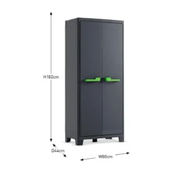 Armadio Keter Antracite Tuttopiani Resina Impermeabile Alto Organizer da Esterno