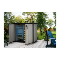 Armadio Keter da Giardino Box Esterno Officina Grigio Effetto Legno Patio Resina