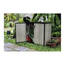 Armadio Keter da Giardino Box Esterno Officina Grigio Effetto Legno Patio Resina