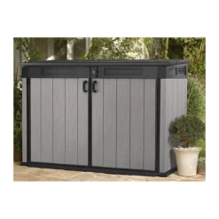Armadio Keter da Giardino Esterno Rifiuti Officina Biciclette Effetto Legno Box