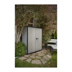 Armadio Keter Esterno Bidoni Rifiuti Biciclette Effetto Legno da Giardino Box