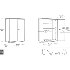 Armadio Keter Esterno Bidoni Rifiuti Biciclette Effetto Legno da Giardino Box