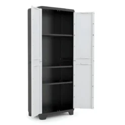 Armadio Keter Linear Resina 3 Piani Regolabili Esterno 68x39x173 cm Grigio