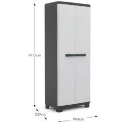 Armadio Keter Linear Resina 3 Piani Regolabili Esterno 68x39x173 cm Grigio